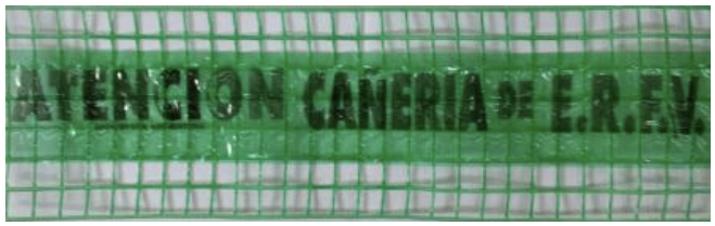 Malla de advertencia Atención Cañería de E.R.F.V. (rollo x 100 m)