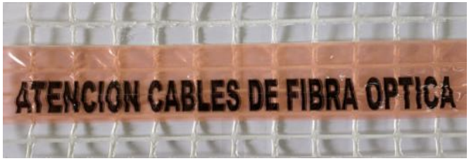 Malla de advertencia Atención Cables de Fibra Óptica (rollo x 100 m)